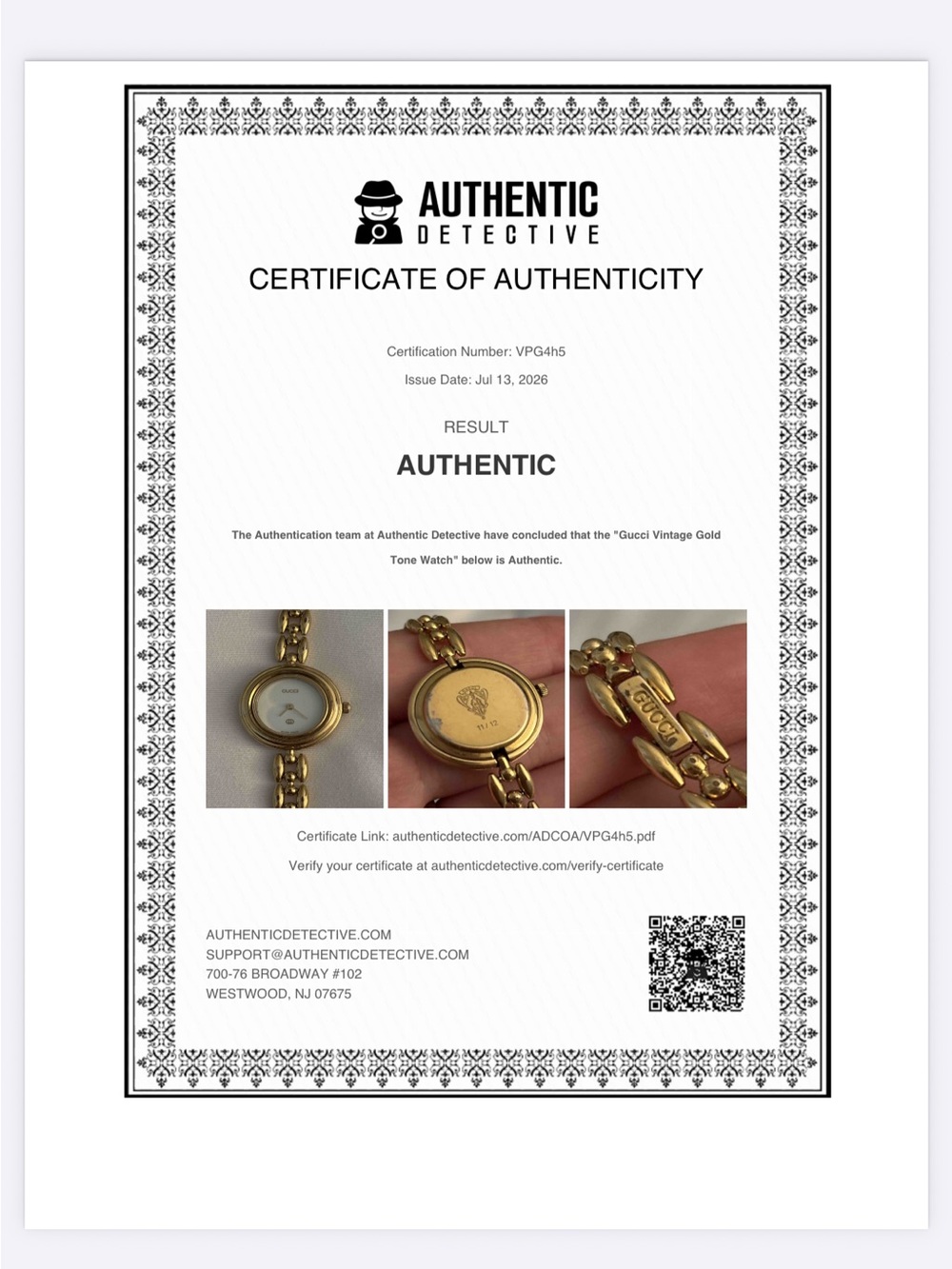 Authentic Gucci Gold Change Bezel 11/12 Rice Link 7.5” Bracelet Watch COA - Picture 15 of 16